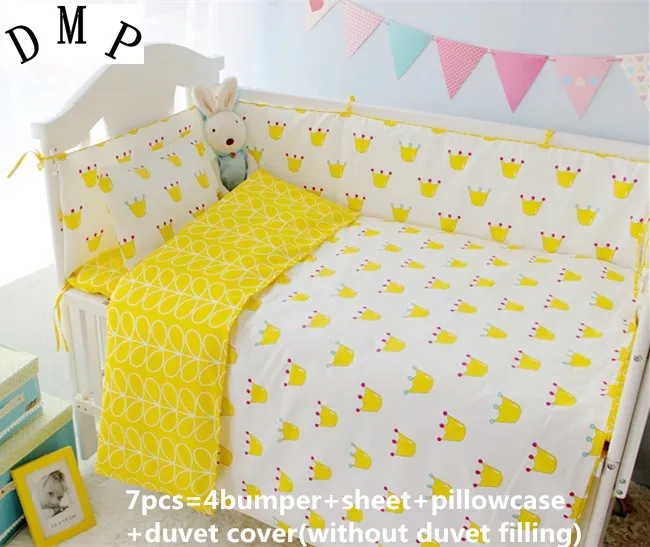Promotion 6 7pcs Crib Bedding Set Boy Cot Set Nursery Bedding