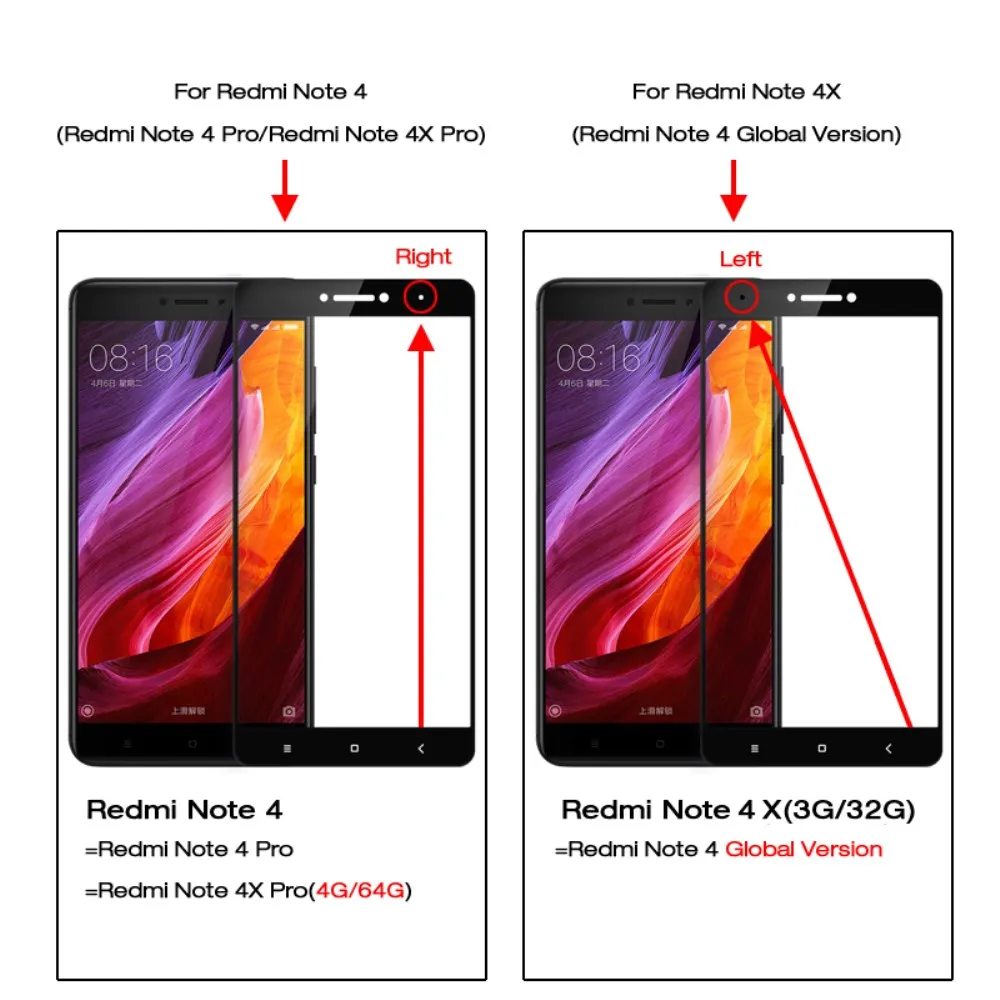 Полноэкранное закаленное стекло Защитная пленка для Xiaomi Redmi 4 4X 4A 4Pro Note защитное