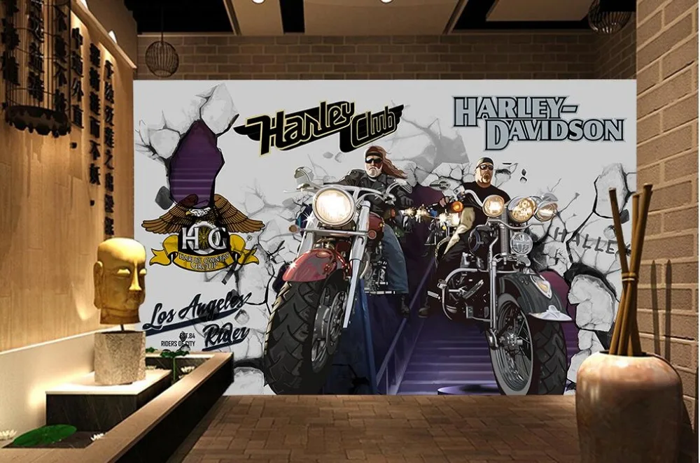 Beibehang на заказ, ручная роспись граффити рисунок мотоцикл фото обои фон украшение стены 3d обои