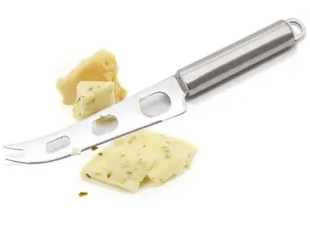 

100pcs Wholesale Stainless Steel Cheese Knife with Fork Tip Kitchen Cooking Tools Cake Butter Pizza Cutting SL6112