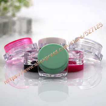

3g/5g PS empty Cream square Jar, Cosmetic Container, Sample Jar,Display Case,Cosmetic Packaging,Mini plastic bottle small tin