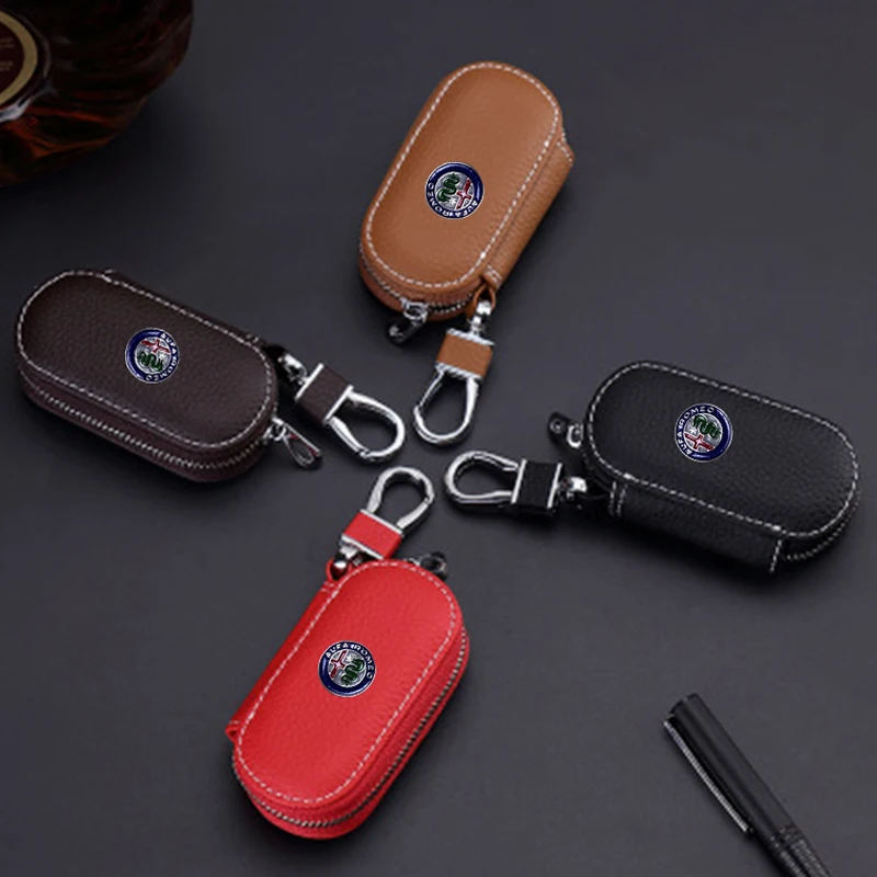 Кожаный чехол для автомобильного ключа Alfa Romeo Volkswagen VW Kia Honda BMW Audi Mercedes Nissan Hyundai Ford