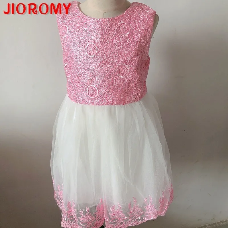 

JIOROMY Dress Sweet Princess Pink Colour Thick And Disorderly Princess Skirt In Will Children's Skirt Show Bow Full Dress k1