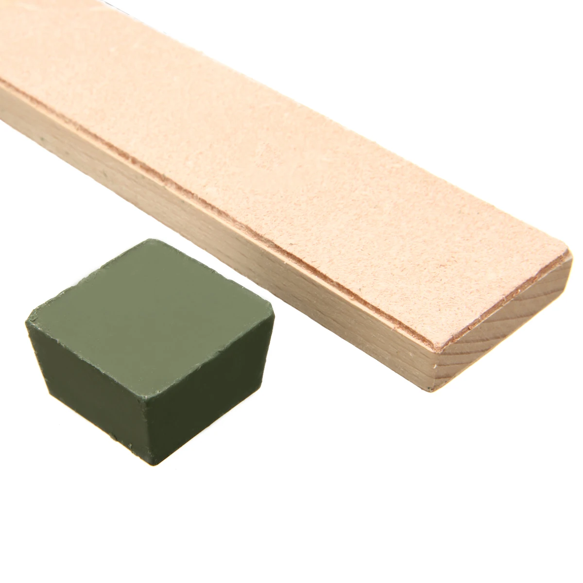 DIY Handmade Dual Sided Leather Blade Strop Sharpener Tool Wooden Razor Sharpener Polishing Green Compounds Kit Set