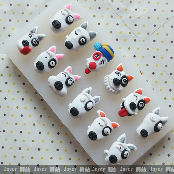 

Q-738 Wholesale freeshipping famouse cartoon BOW WOW cute dog expressions clay mold chocolate mold cupcake decoration mold