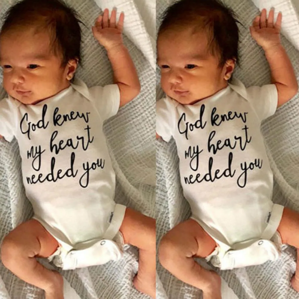Новый Повседневный комбинезон для новорожденных с надписью God знал My Heart Need You