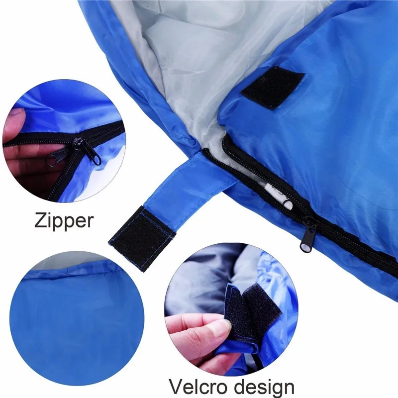 Blue Mummy Sleeping Bag 5F-15C Camping Hiking & Carrying Case Light Weight New 12