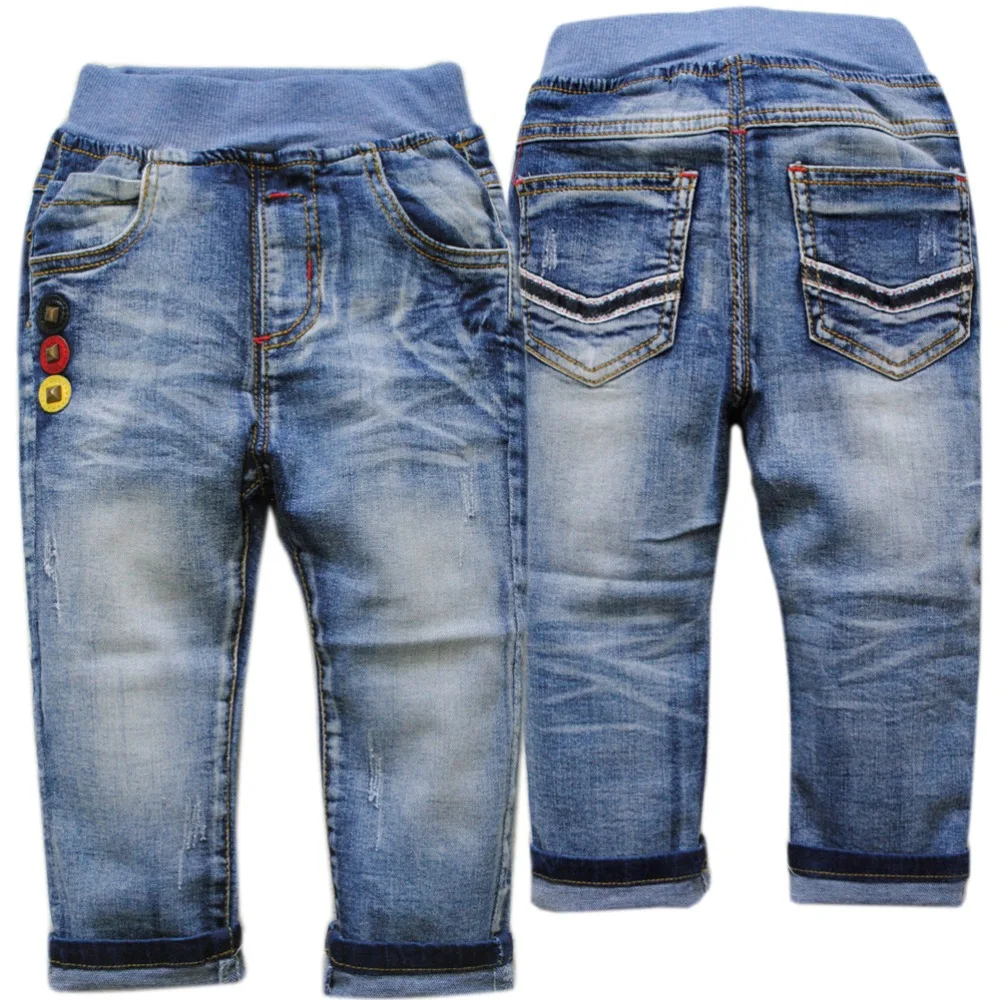 4103 джинсы для мальчиков джинсы для маленьких девочек детские штаны мягкие джинсовые штаны 2018 весна-осень синий ребенка новые модные