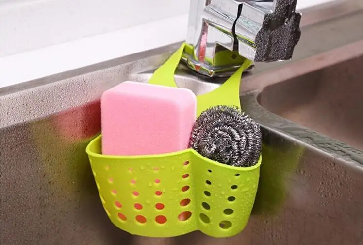 

Kitchen Sink Shelving Bag Dish Cloths Rack Suction Sponge Hanging Drain Holder Faucet Multipurpose Storage Rack