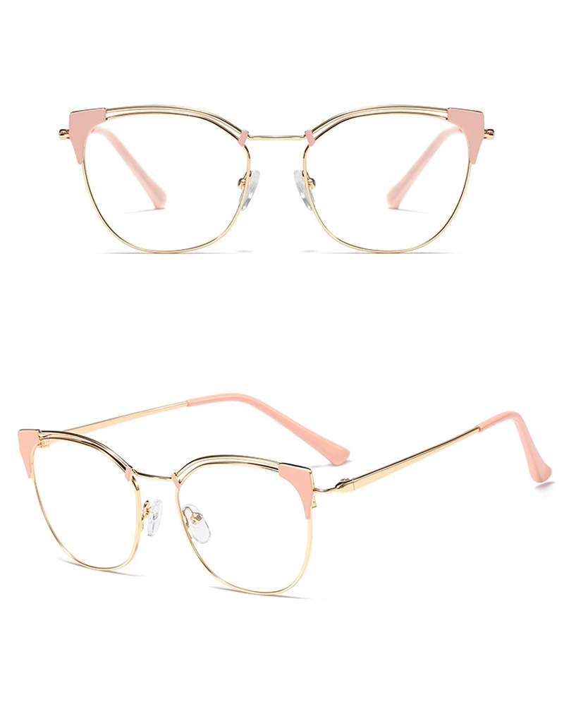 Peekaboo золотые металлические ретро женские очки прозрачные линзы модные аксессуары оправы кошачий глаз подарок для дам