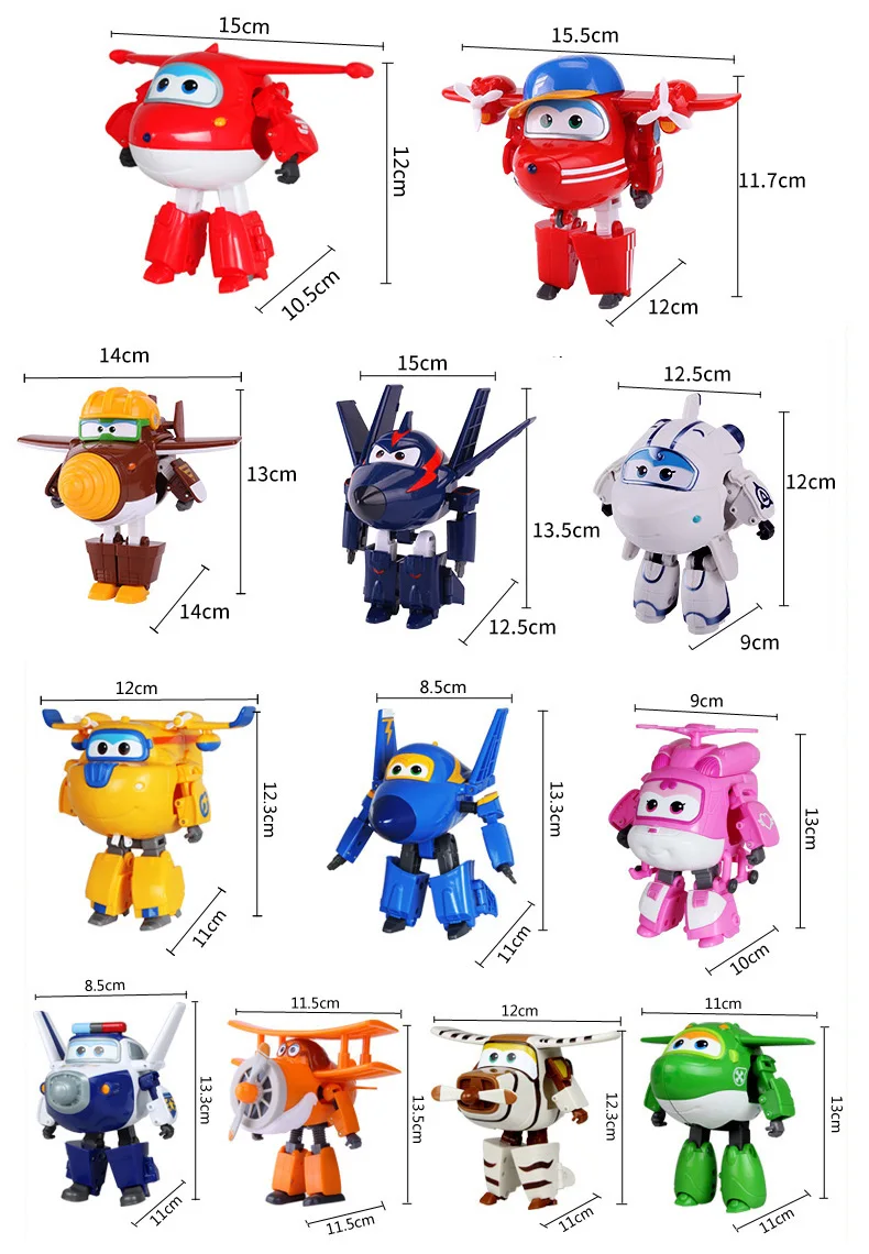 13 Style Big Super Wings Deformation Airplane Robot Action Figures Super Wing Transformation Toys for Children Gift Brinquedos