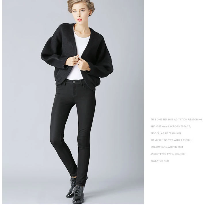 New European and American large size women's knit short sleeve sweater thick winter sweater coat ladies tide (6)