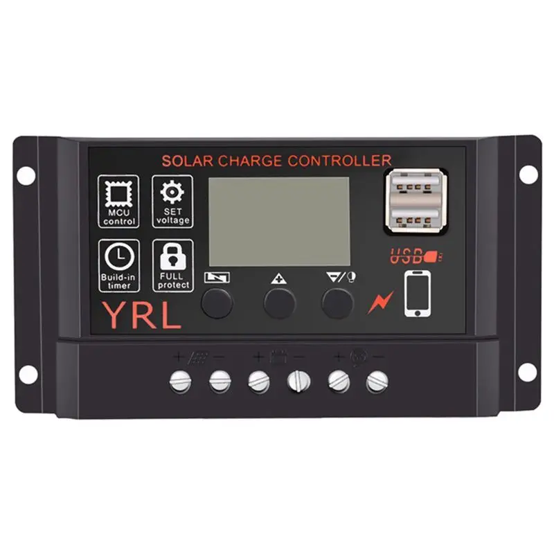 

Solar Panel Controller Battery Charge Regulator 12V/24V Auto With Dual Usb
