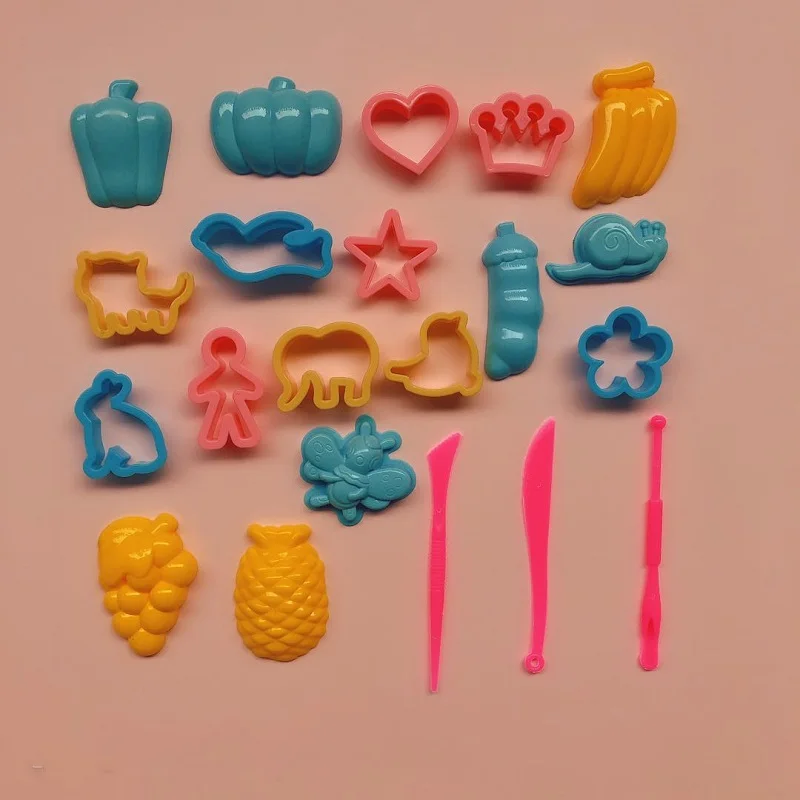

21pcs Kids Plasticine Mould Tools Children DIY Colored Clay Moulds Cutters Toys Paste Sandbeach Modelling Tools