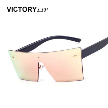 

VictoryLip Men Women Square Rimless Sunglasses Mirror Brand Designer Sun Glasses Frame Vintage Cool Fashion HIpster UV400