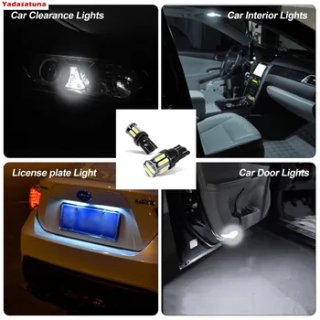

4Pcs Extremely Bright T10 W5W Wedge 7020 Chip 10-SMD LED 168 194 921 2825 Map Dome Light Bulbs License Plate Clearance Light