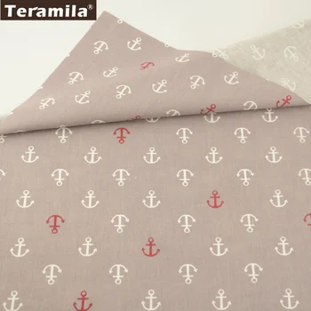 

Teramila Cotton Fabrics Light Grey Sea Anchor Designs 100% Tissue Patchwork High Quality Bedding Quilting Textile Tela