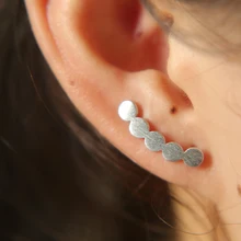 Стерлинговое Серебро 925 пробы, матовый эффект, форма пузыря, женские блестящие альпинистские серьги,, серебряные серьги