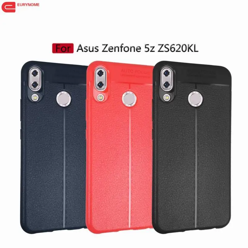 

Case For ASUS Zenfone 5 ZS620KL ZE620KL Shockproof Cover Ultra thin Litchi Pattern Soft TPU Case for Asus Zenfone 5z zs620kl