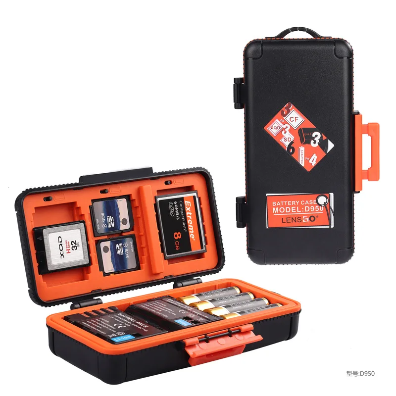 Custodia CF Express B XQD SD JJC Porta Schede Memoria Per 2 Schede SD + 4 Micro SD + 2 XQD + 2 Batterie Canon LP-E6 LP-E8 LP-E12 LP-E17 NB-13L Nikon EN-EL15
