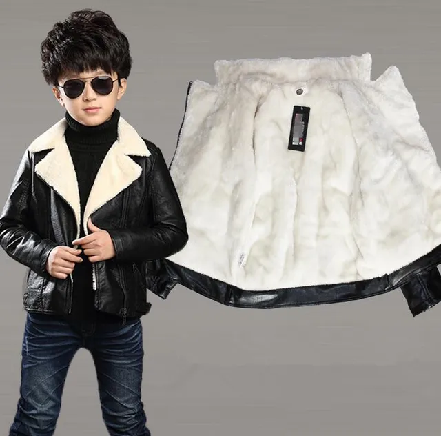 Fashion infant leather jackets Autumn winter Boy Girls PU Leather