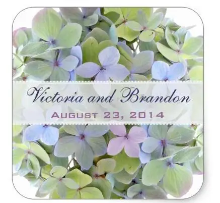 1 5inch Pastel Hydrangeas Square font b Wedding b font font b Favor b font Label