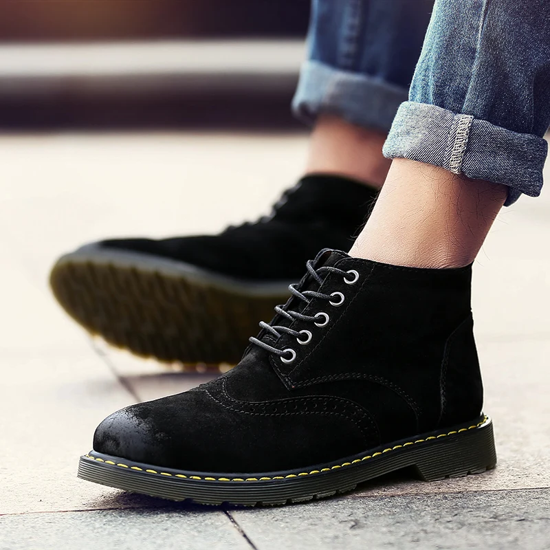 Madeira Couro verde adding D' Sapatos Black Pele Vaca Bota Vintage De Botas Do 2018 Dr cinza Dos À marrom Homens Cotton Rachado Fivela Inverno Combate Água Da Martins Prova Cotton adding Militares Novo f5CCw7q