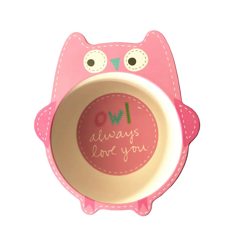 

Cartoon Bamboo Baby Dishes Animal Shape Bowls Infant Toddler Feeding Tableware Creative Gift Children Anti-shock Dinnerware