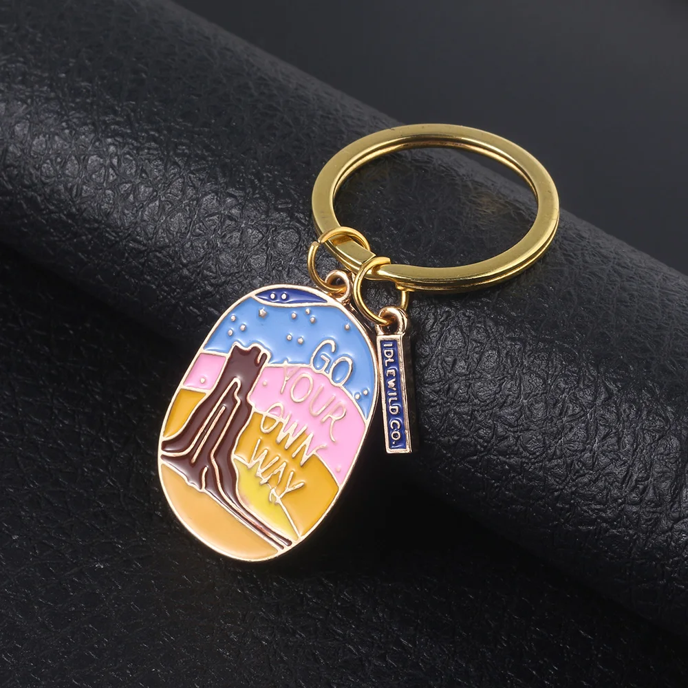 SG Go Your Own Way Letters Keychain Colorful Way Enamel Key Chains Twin