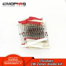 15values*10pcs 150pcs 1W Zener diode kit DO-41 3V-30V 3V 3.3V 3.6V 3.9V 4.7V 5.1V 5.6V 6.2V 10V 12V 13V 15V 18V 27V 30V