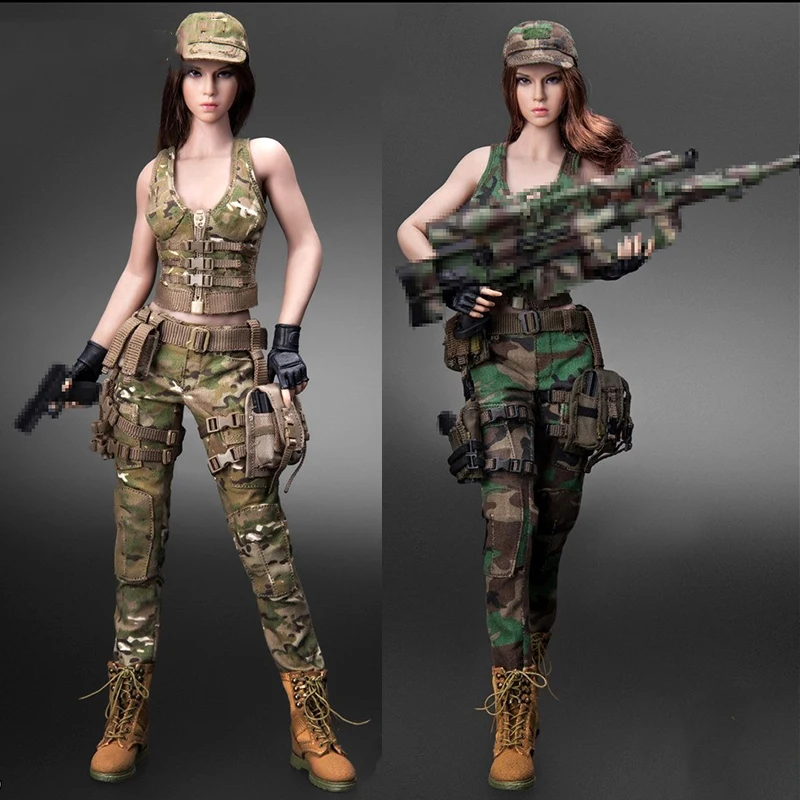 

CT014 hot girl 1/6 Scale Sexy Female sniper Combat suit Military Character set head and clothing for seamless body toy gift
