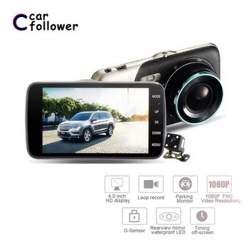 

Car Dvr 4.0" FHD 1080P Auto Dash Cam Dual Lens Driving Video Recorder With Rearview Camera Registrator Night Vision Car Camera