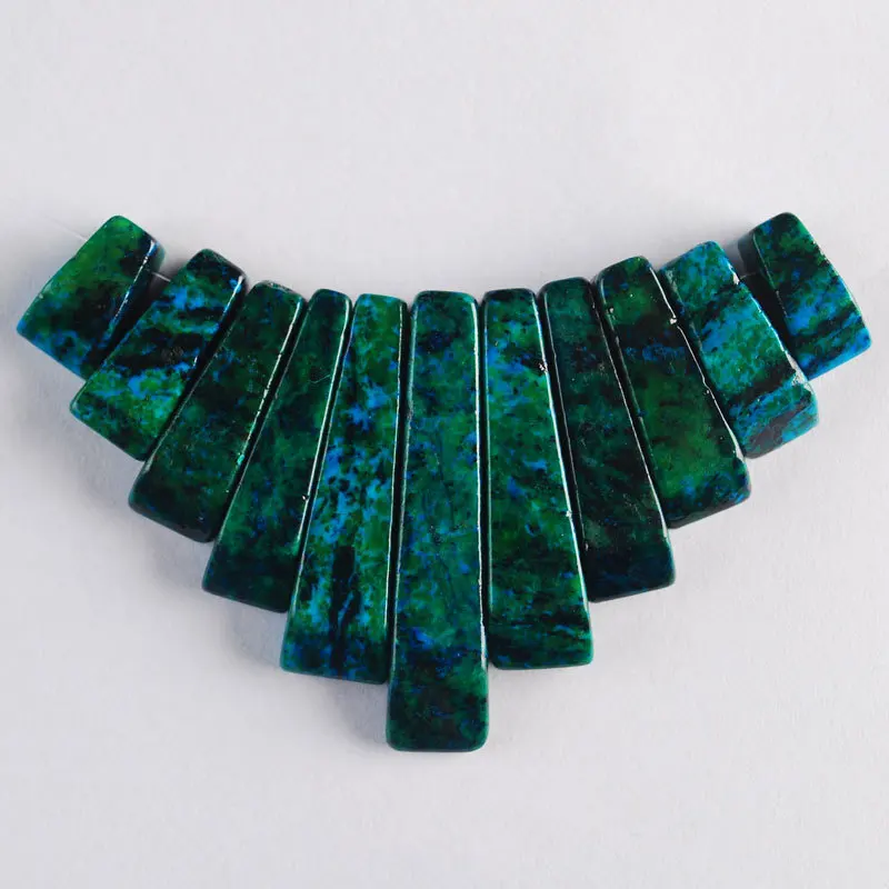 

Free Shipping 11Pcs(1set) Synthetic Chrysocolla Stone Pendant Beads Jewelry Necklace