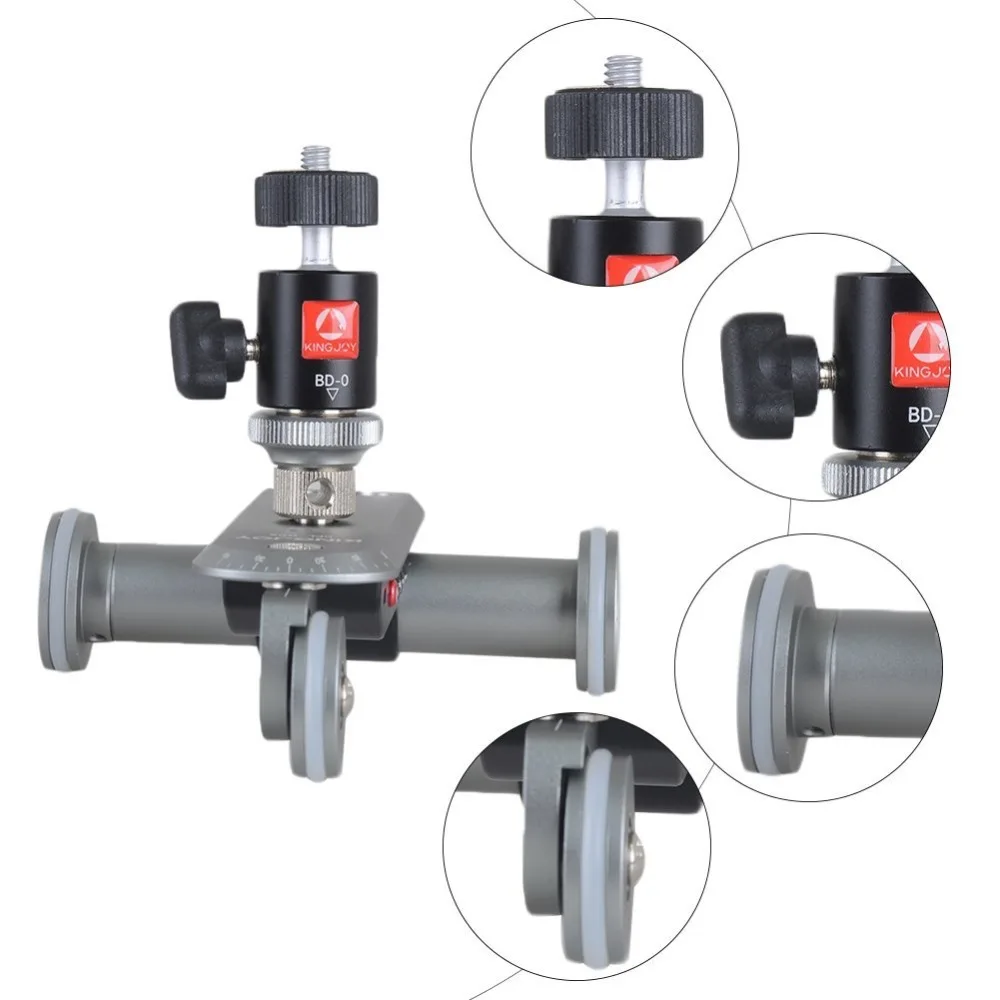 KINGJOY cabeza PPL-06S lapso de tiempo Mini motorizado eléctrico pista Slider Motor Dolly coche del camión para videocámara Cámara Dolly para cámara - 5