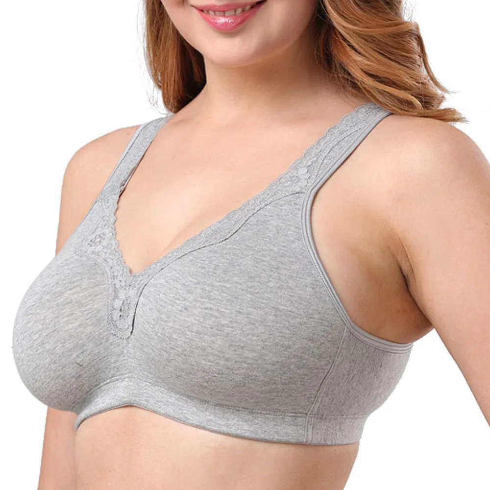 

YANDW Women Bra Soft Cups Wireless Full Coverage Minimizer Bras Plus Size B C D E F 36 38 40 42 44 46 48 50