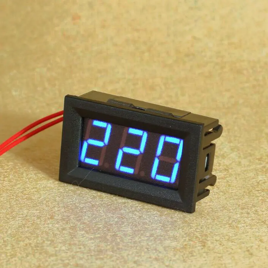 

100pcs/lot Digital Voltmeter 70V to 500V 0.56 inch LED Digital Panel Meter Voltage tester RED/GREEN/BLUE monitor