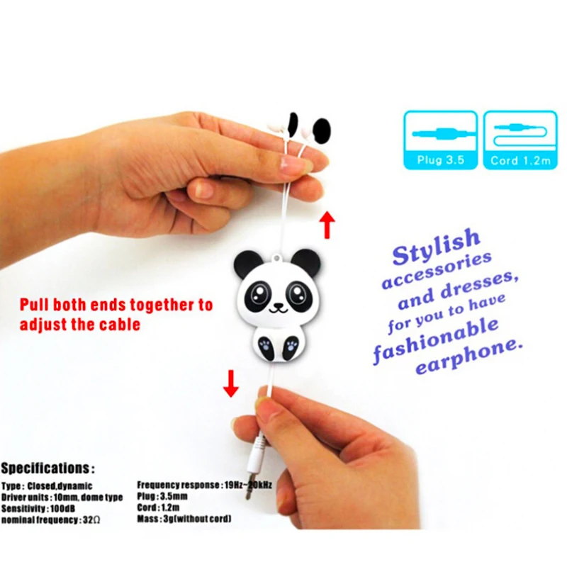 Chiclits In-Ear Earphones Cartoon Panda Cheese Cat Chi Sweet Home Headphones Retractable Automatic Headphones for Iphone Android2