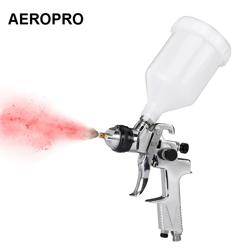 

AEROPRO AS1007 HVLP Car Refinish Paint Spray Gun 1.4mm Nozzle 600cc Paint Cup Airless Spray Machine Spray Distance 180mm 250mm