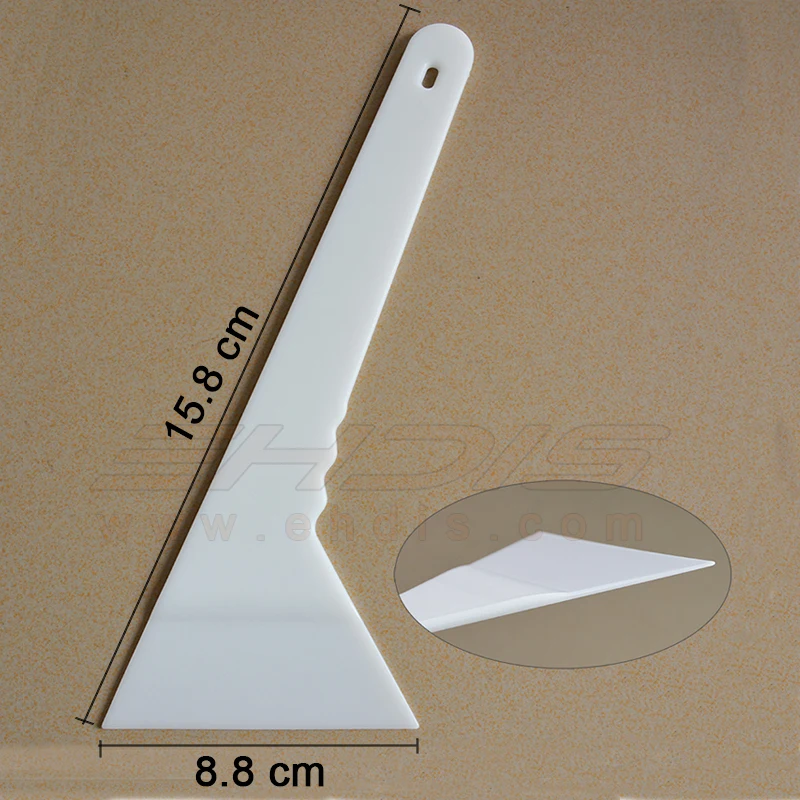 EHDIS White Long Handle Squeegee with Flat Edge for Carbon Film Vinyl Car Wrap Window Tint Plastic Scraper Sticker Tuck Tools