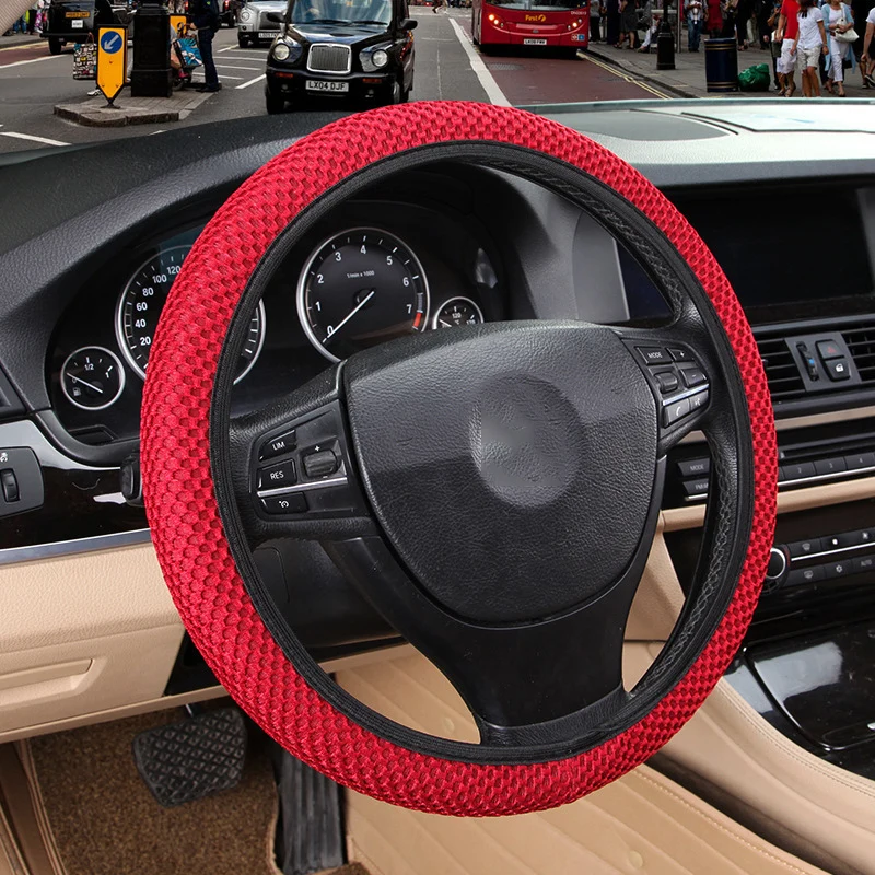 DIY Car Steering Wheel Cover Fit For Most Cars Breathability Sandwich Fabric Durable Skidproof DIY Car Steering Wheel Cover Fit For Most Cars Breathability Sandwich Fabric Durable Skidproof