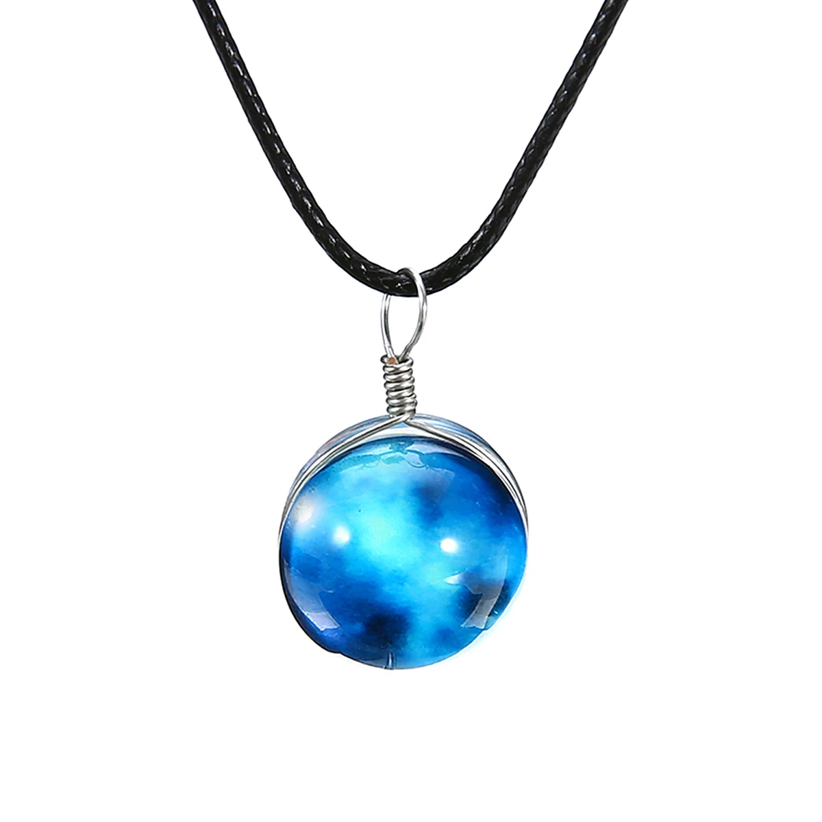 10Style Unisex Dreamy Glass Ball Necklace Shellhard Nebula Space Star Universe Galaxy Pattern Pendant Necklace Femme Jewelry