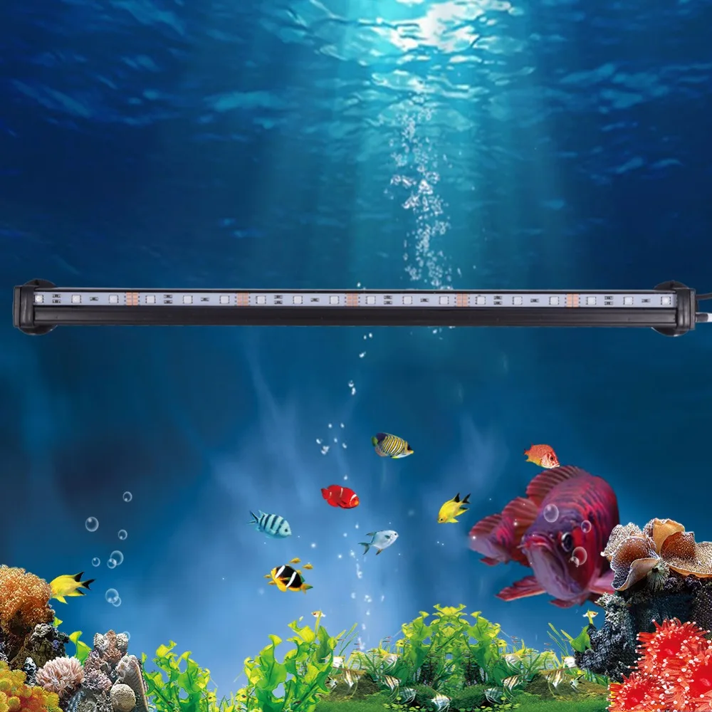 46 см 5050 RGB светодиодный светильник для аквариума, погружной воздушный светильник, светильник для аквариума, аксессуар для аквариума с вилкой США, декор для аквариума