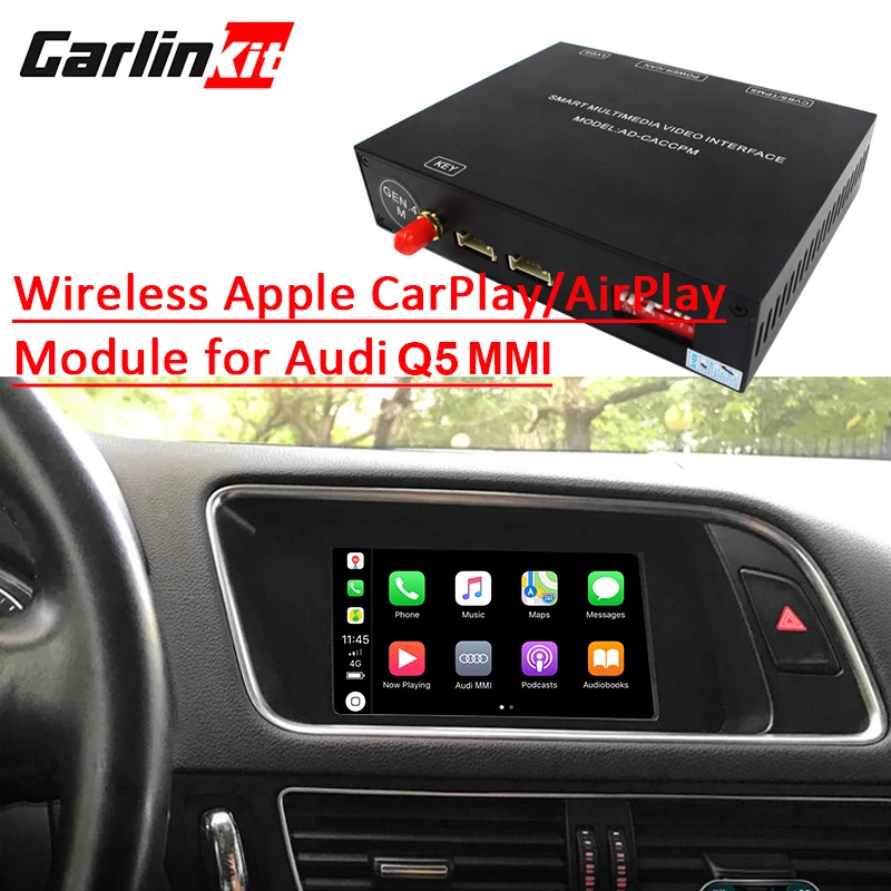 

Carlinkit Aftermarket Wireless Apple Carplay for Q5 3G/3G+MMI Solution Retrofit with Reverse Camera for Audi MMI