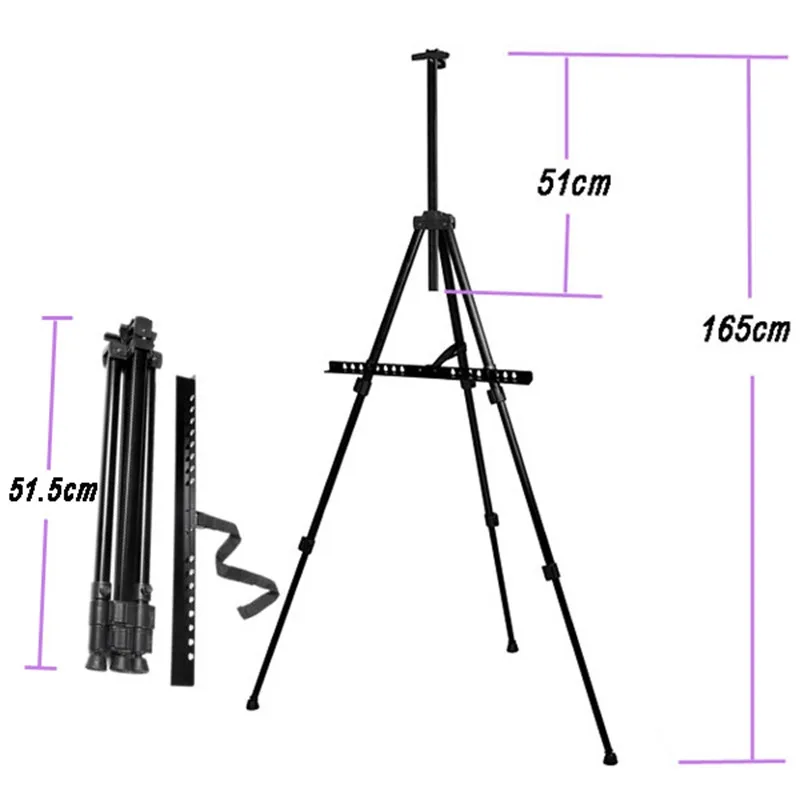 Регулируемый штатив складной мольберт дисплей художественного художника эскиз живопись выставка серебристый черный с нейлоновой сумкой алюминиевый сплав