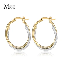 Овальные серьги смешанного золотого цвета, модное ювелирное изделие, двухцветные серьги-кольца для женщин, вечерние ювелирные изделия, подарок,, трендовые ZK20 20 мм