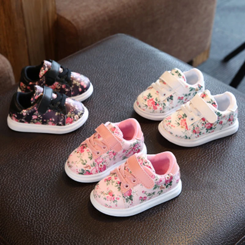 

ideacherry Baby Shoes Girls Spring Soft Moccasins Shoes Black Flower Baby Girls Sneakers Toddler Boy Newborn Shoes First Walkers
