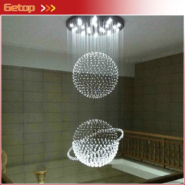 

Best Price Modern Luxury LED Crystal Lamp Duplex Staircase K9 Crystal Lights Villa Engineering Lights Crystal Pendant Lights