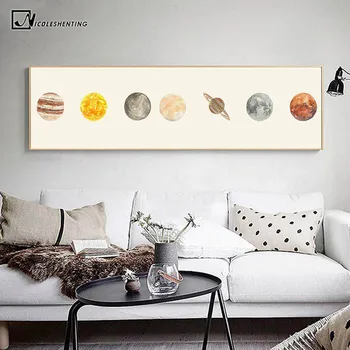 

Solar System Outer Space Universe Planet Earth Moon Poster and Print Canvas Art Painting Wall Picture for Living Room Decoration