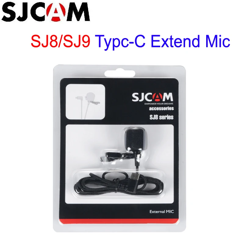 SJCAM SJ8 SJ9 Удлинительный микрофон SJCAM аксессуары type-C внешний микрофон для SJ8 Pro/SJ8 Plus/SJ9 Strike Спортивная Экшн-камера