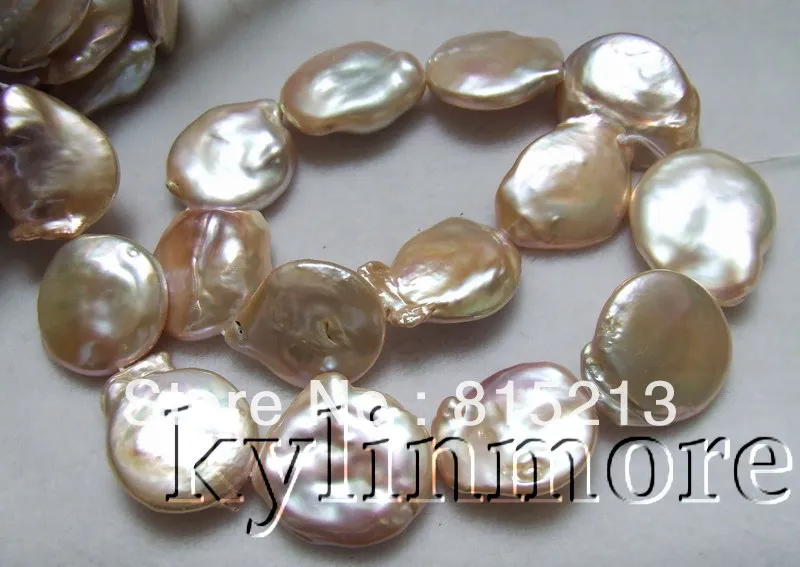 

ddh00815 20-22mm Pink Reborn Keshi Pearls necklace